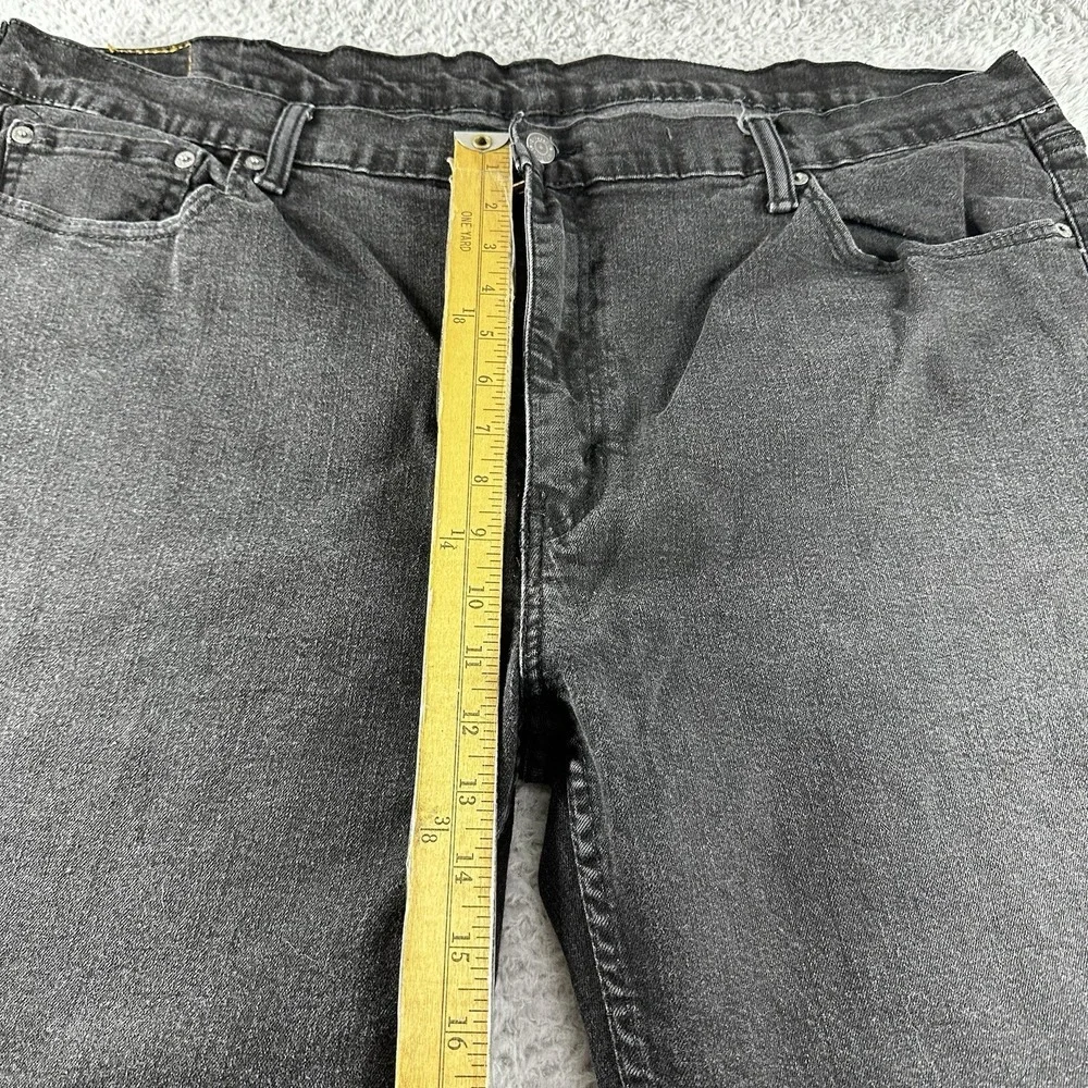 Levi's 514 Black Jeans Mens 48x30 Straight Fit Stretch Clean Fade Goth Retro